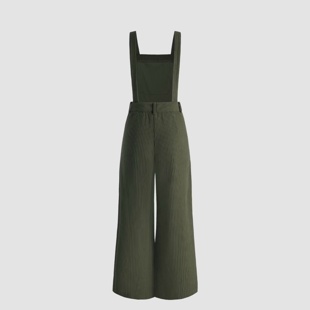 Cider Olive Green Wide-Leg Jumpsuit
